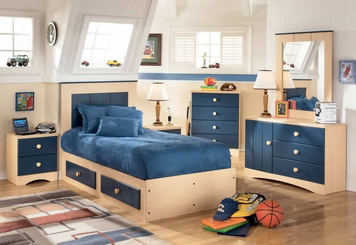 amazing navy bedroom with light wood for teenager luxazin