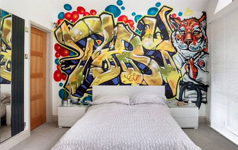 graffiti wall teen room luxazin