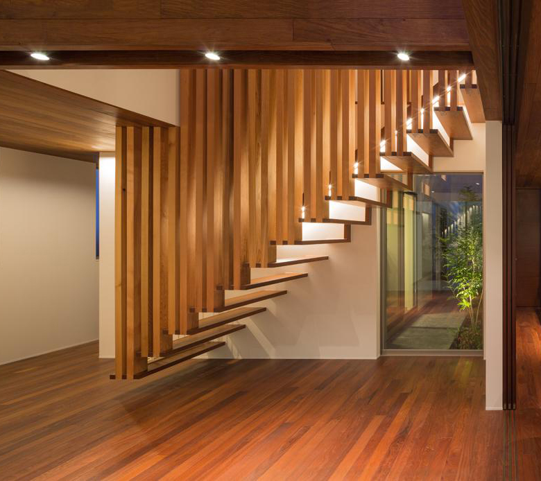 suspended wooden staircase floats on air amazingly