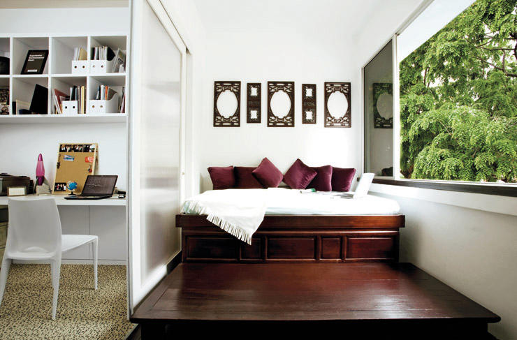 photo framed headboard bedroom