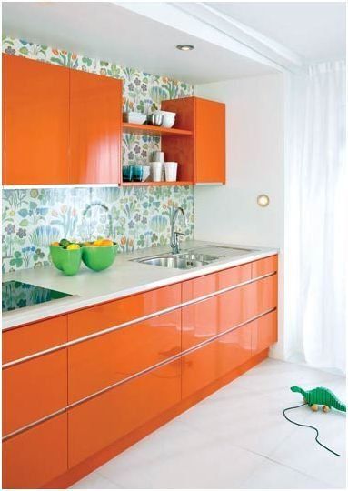 orange cabinet blue tile kitchen luxazin