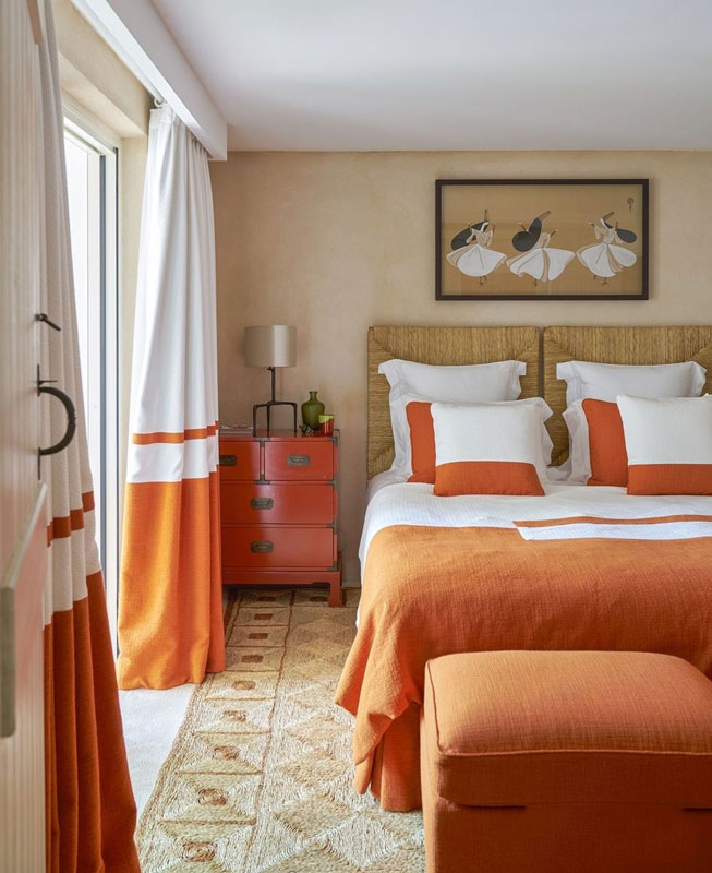 orange and white curtain for bedroom luxazin